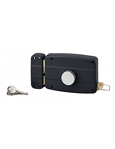 Serrure garage cylindre bouton tirant 140x90 mm gauche