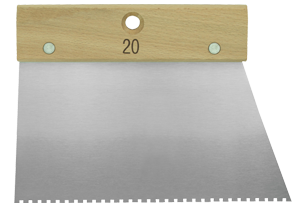 Spatule à colle 20cm dents carrées 4x2,5x2,5