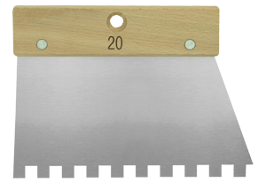 Spatule à colle 20cm dents carrées 10x10x10