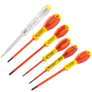 Jeu de 6 pces FATMAX tournevis isolés + pozi + testeur