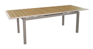 Table de jardin LOUISIANE II crème/chêne L.187/247 x l.100 x h.76 cm