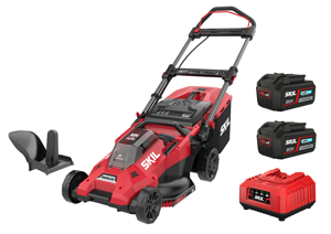 Tondeuse SKIL 40V - Brushless largeur de coupe 43 cm - bac de 50L avec 2 batteries 4Ah + chargeur