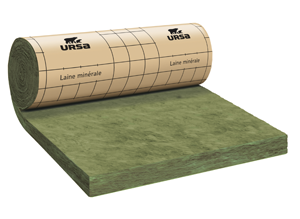 Laine de verre 120mm px roulé PRK32 URSA 2,70x1,20m soit 3,24m² / R=3,75