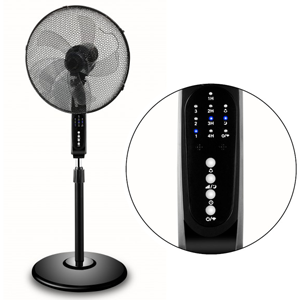 Ventilateur sur pied connecté wifi 50W -  noir / programmable - FIN DE SERIE