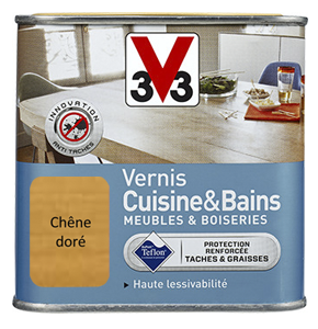 Vernis Cuisine & Bains Satin Chêne doré 0,5L V33