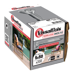 Vis terrasse 5x60mm - inox A2 - 200 pces - VISSALBOIS