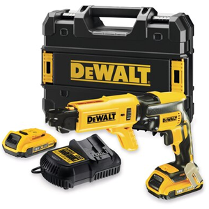 Visseuse plaque de plâtre 18V 2Ah LI-ION DEWALT sans charbon DCF620D2K-QW avec nez de vissage et 2 batteries 2Ah