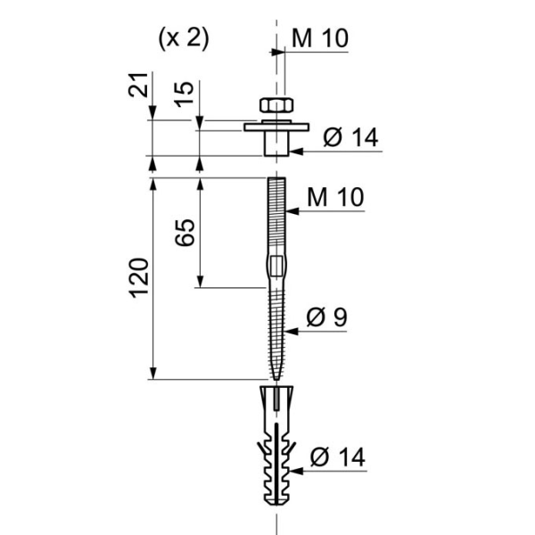 Ensemble de 2 vis métal M6 avec cache - Zoom2
