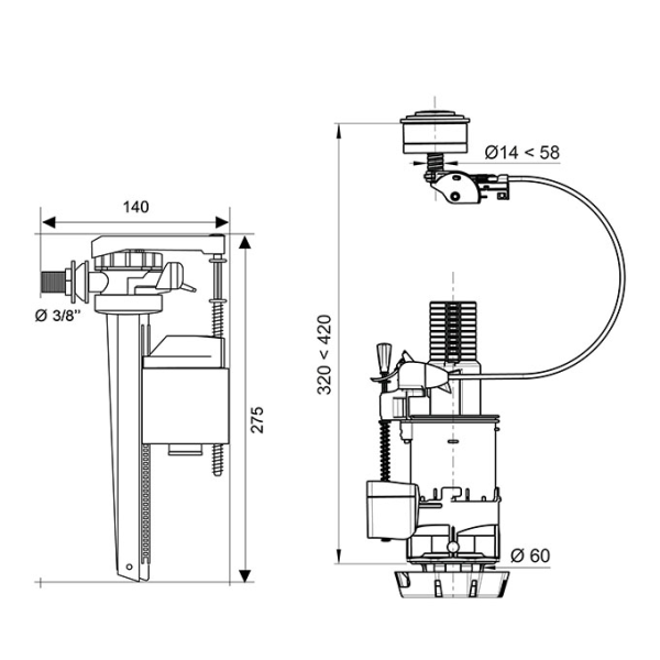 Ensemble mécanisme WC EASY - Zoom2