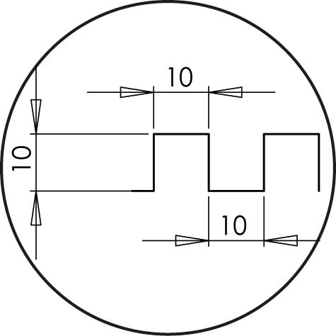 Platoir inox 28x12cm dents 10x10x10 - Zoom2