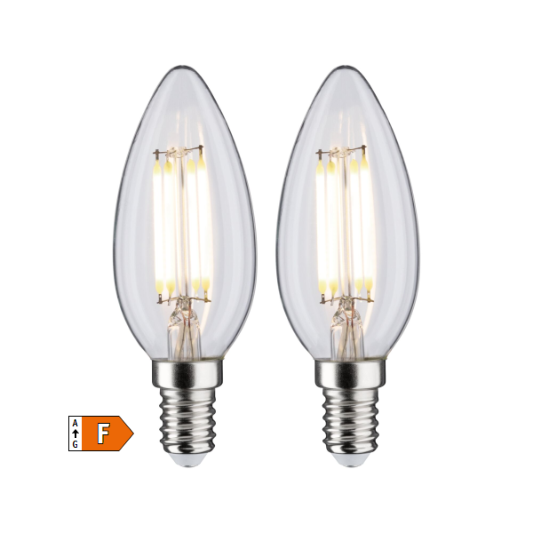 2 Ampoules LED à filaments 230V E14 flamme clair 2x470lm 2x4,8W 4000K - Zoom2