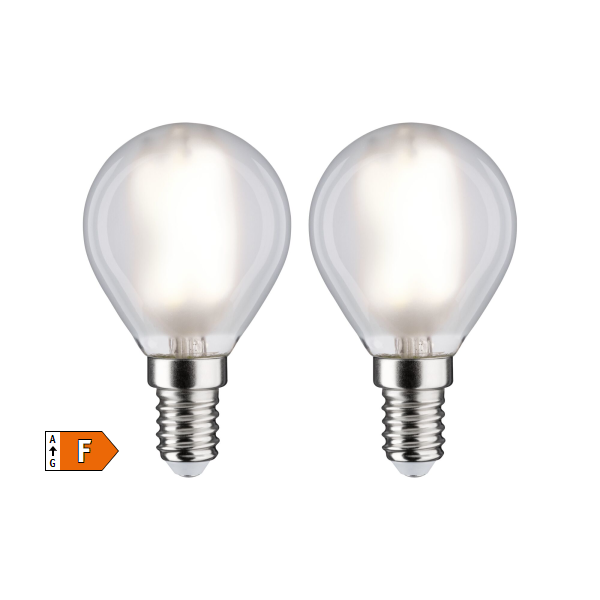 2 Ampoules LED à filaments 230V E14 sphérique dépoli 2x470lm 2x4,8W 4000K - Zoom2
