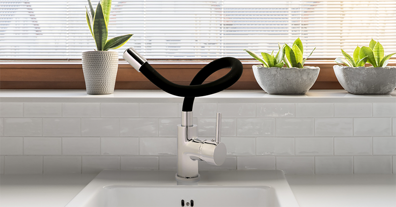 Mitigeur évier ILO à mémoire de forme Noir et Chromé - 4059385 - Zoom2