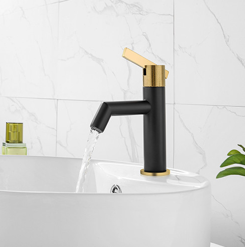 Mitigeur lavabo MILO Noir / Laiton brossé 4063290 - Zoom2