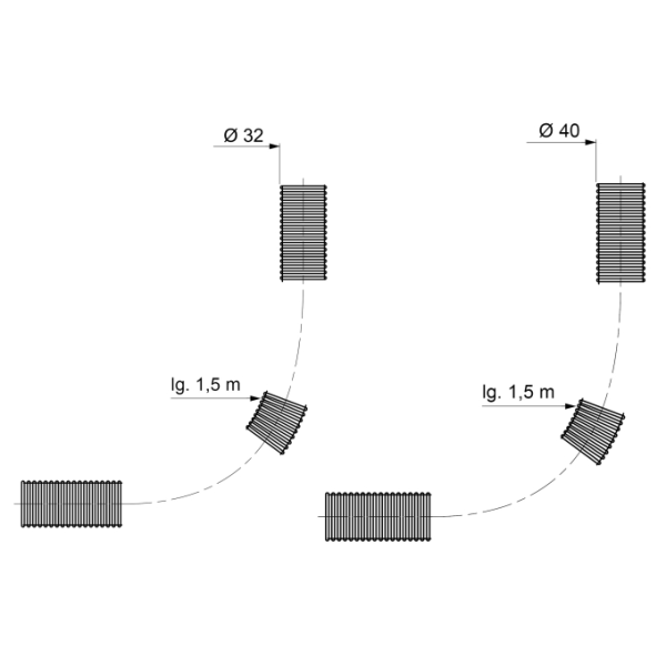 Gaine PVC spiralée blanche - Ø40 mm - Rouleau de 1,50m - Zoom2