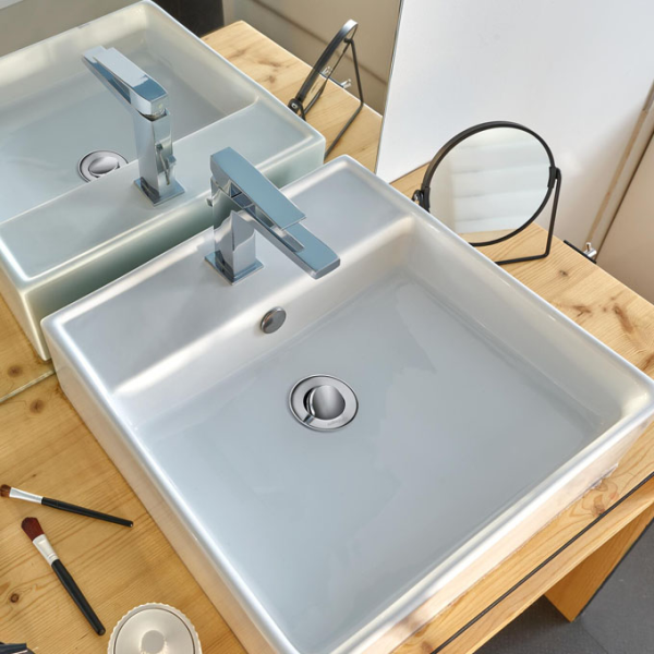 Bonde lavabo à clapet rotatif avec trop-plein - laiton chrome - Zoom2