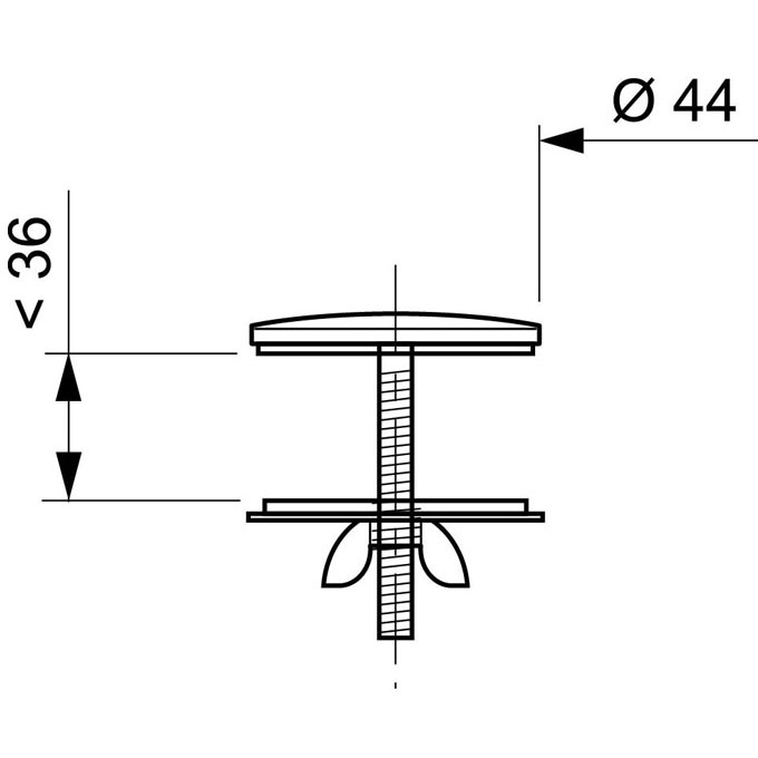 Cache trou de trop-plein Ø43mm en inox - Zoom2