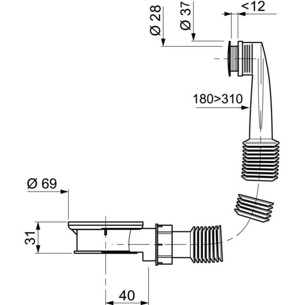 Intercalaire de trop-plein extérieur pour lavabo - Zoom2