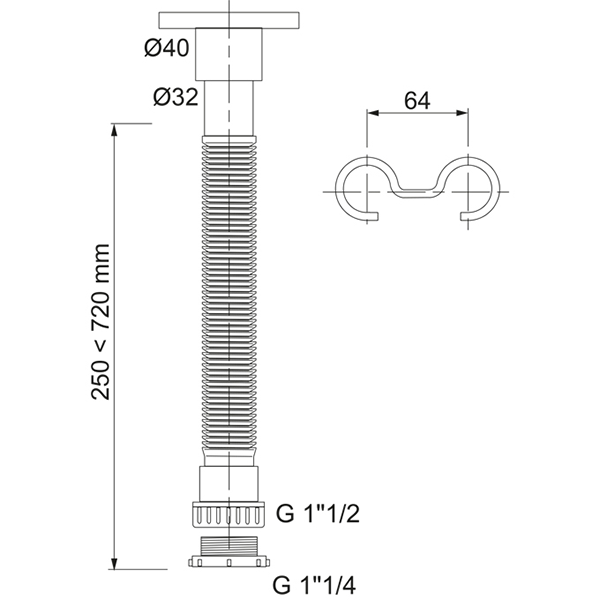 Siphon extensible universel chrome LAVABO - 30724259 - Zoom2