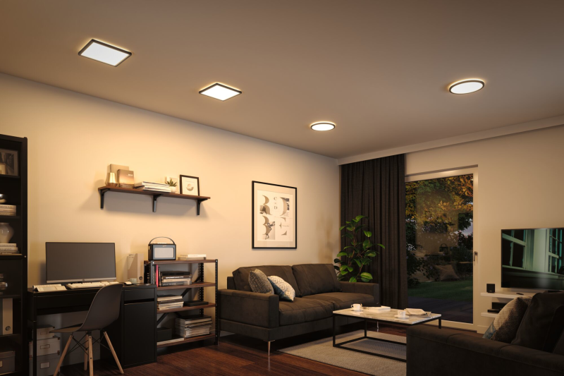 Panneau LED Atria Shine noir 293x293mm 16W 230V 3000K - Zoom2