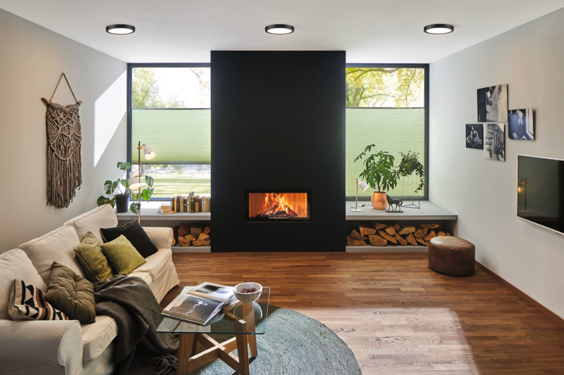 Panneau LED Abia plastique noir rond 300mm 22W 230V 2700K - Zoom2