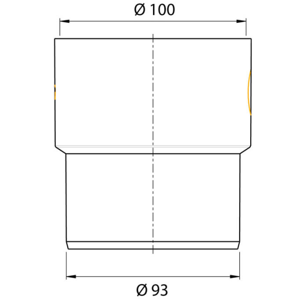 Adaptateur sortie de cuvette WC en PVC - Ø100mm femelle - Ø93mm mâle - Zoom2