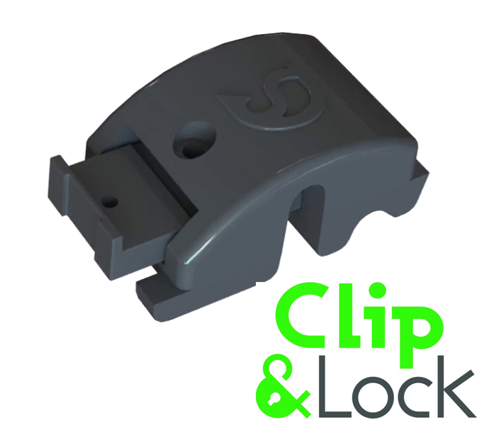 Clip de fixation Noir  Clip&Lock - Pour poteau GIGA - pose sans outil (sachet de 50 pièces) - Zoom2