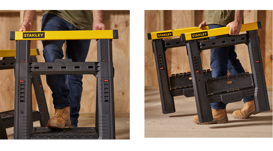 Lot 2 tréteaux pliables téléscopiques STANLEY 71,4x15x79cm - Zoom2