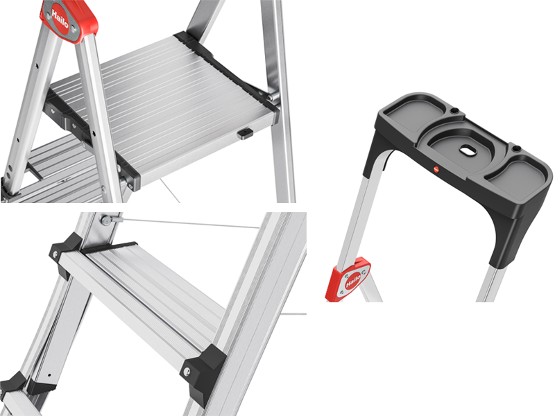 Escabeau télescopique HAILO TL100 Topline - 3 à 5 marches - Zoom2