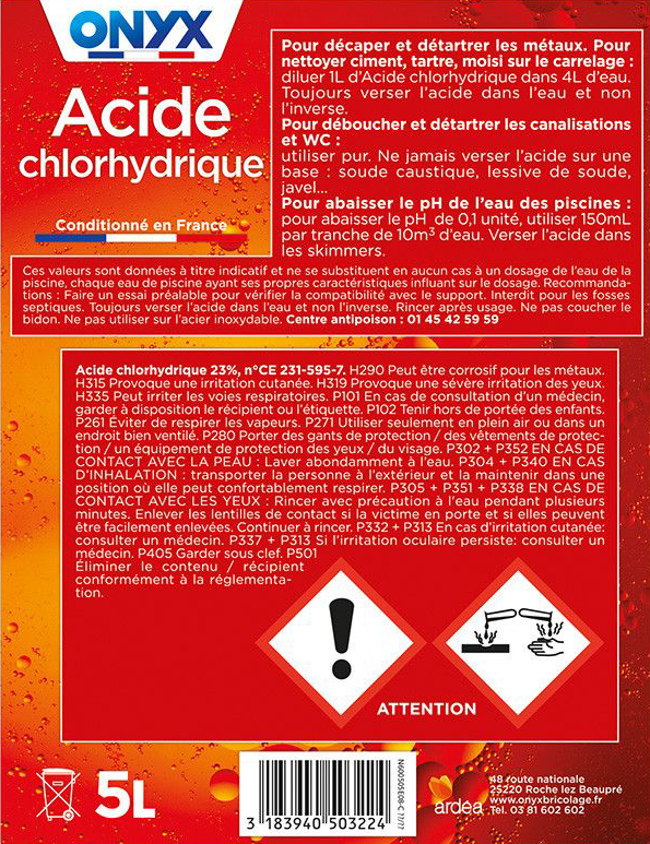Acide chlorhydrique 5L - Zoom2