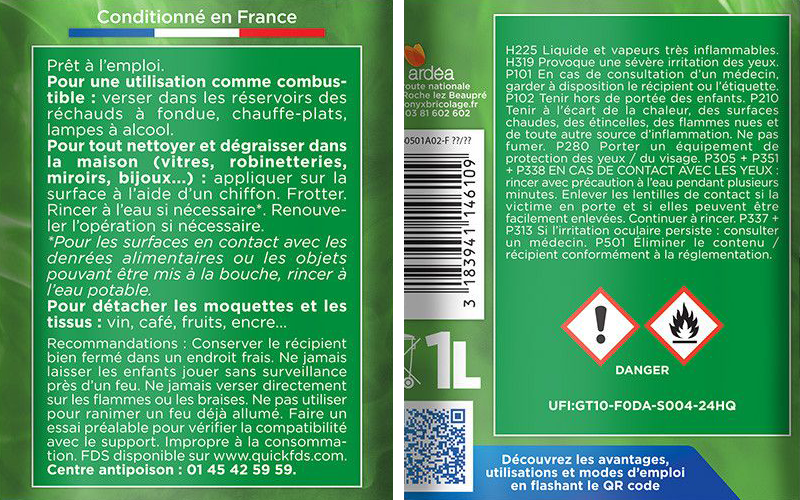 Alcool à brûler 90° 1L - Zoom2