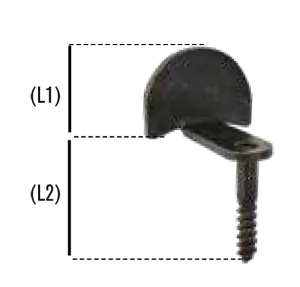 Arrêt de volet à vis coudé noir - Zoom2