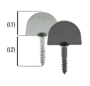 Arrêt de volet à vis droit noir - Zoom2