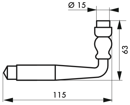 Béquille double alu torsadé carré 7mm avec adaptateur 8mm - Zoom2