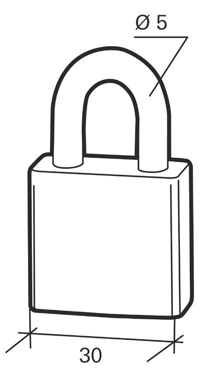 Cadenas extérieur RINOX 30mm anse inox - 4 clés - Zoom2