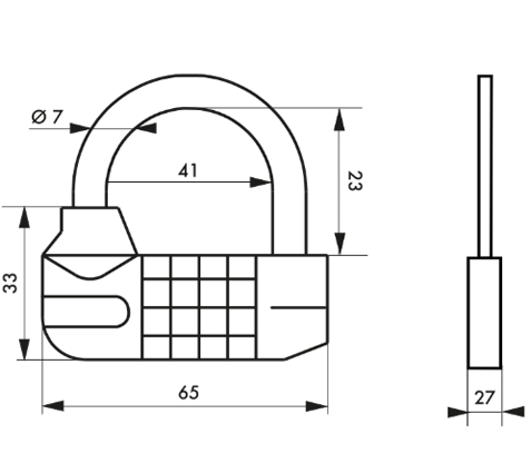 Cadenas SATURN à combinaison anse acier - Zoom2