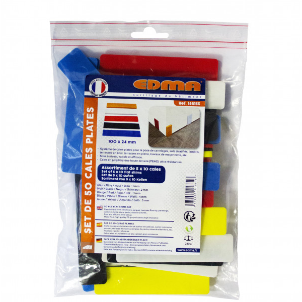 Assortiment de 50 cales plates 100x24mm - Zoom2