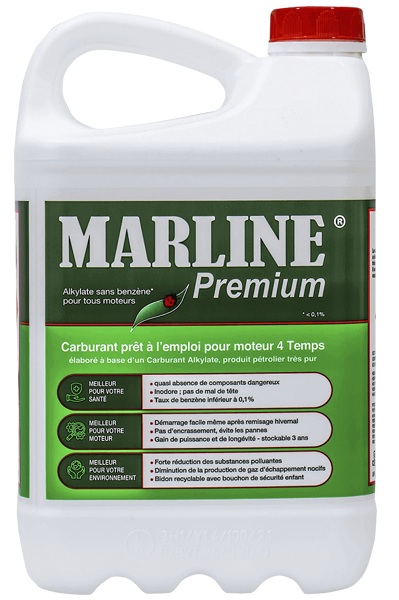 Carburant 4 temps 5L MARLINE PREMIUM Alkylat sans benzème - Prêt à l''emploi - Zoom2