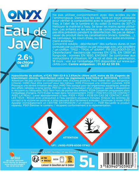 Eau de Javel 2.6% 5L - Zoom2