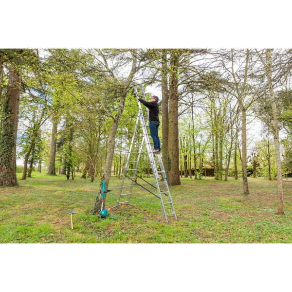 Echelle transformable HOBBYLOT 3 plans 3,14m/6,63m - 3x11 échelons - Zoom2