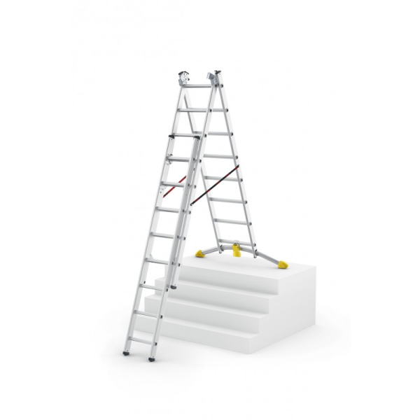 Echelle transformable HOBBYLOT 3 plans 2,36m/4,74m - 3x8 échelons - Zoom2