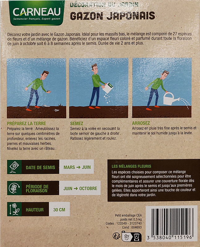 Gazon japonais 500g 25m² CARNEAU - Zoom2
