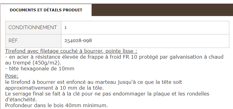 Kit 25 tirefonds 6x65 + plaquettes 40x28 + rondelles - Zoom2