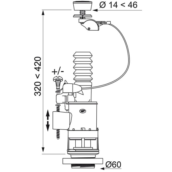 Mécanisme WC à câble 3/6L MW2 - Zoom2