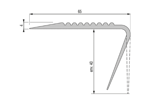 Nez de marche PVC noir 65x44mm L.1,70m - 7216130 - Zoom2