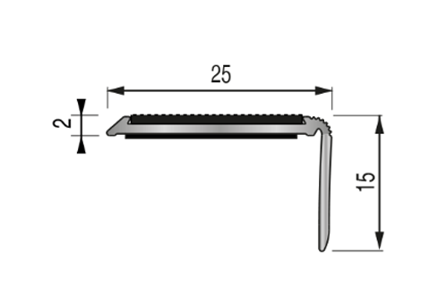 Nez de marche TECNIS antidérapant alu naturel adhésif - 25x15mm L.1,1m - 721960D - Zoom2