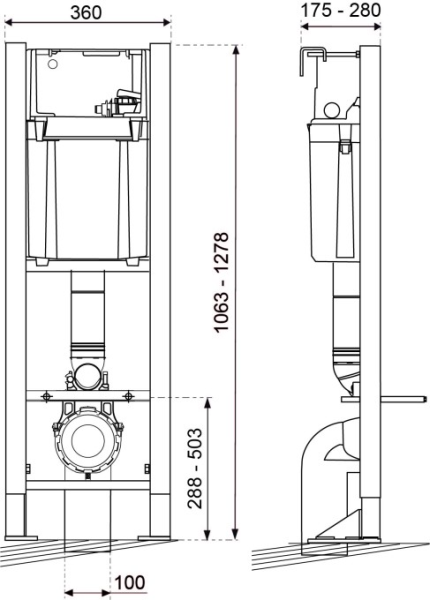 Pack WC suspendu BATI COMPACT + Cuvette Design - 55722937 WIRQUIN - Zoom2