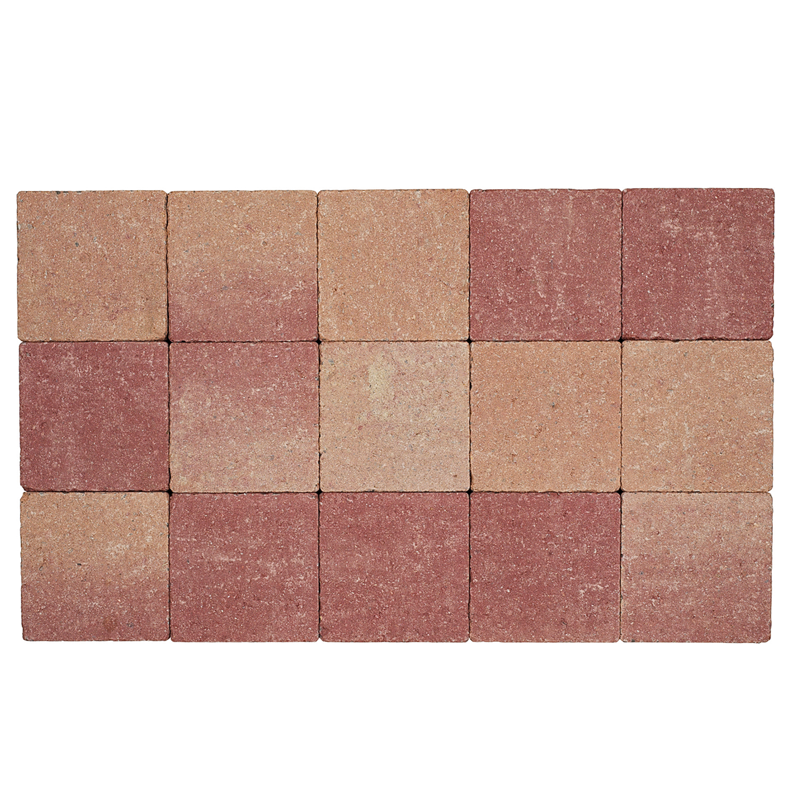 PAVES IN LINE 15x15x6cm Rose-Rouge P/520 pavés soit 11,81m² - COECK - Zoom2