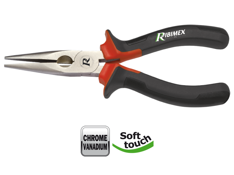 Pince droite bec long 160mm chrome vanadium - poignées bi-matière - Zoom2