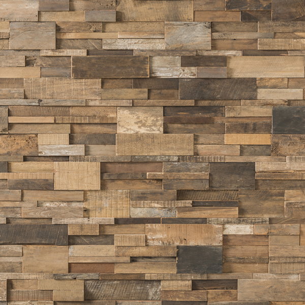 Plaquette Parement SUMBAWA teck recyclé bte 0,90m2 - usage intérieur uniquement pose sans joint - Zoom2